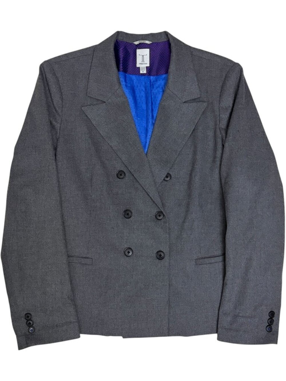 TRISTAN Wool Blend Blazer Sport Coat Gray Business Casual Jacket Womens XL (16)